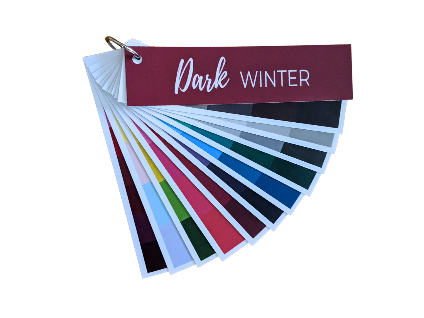 Dark Winter color palette fan