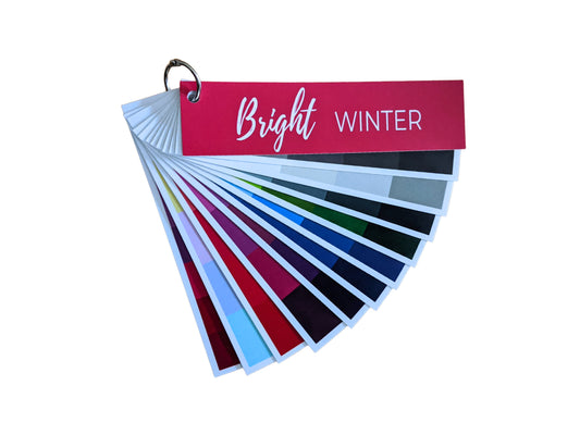 Bright Winter color palette fan