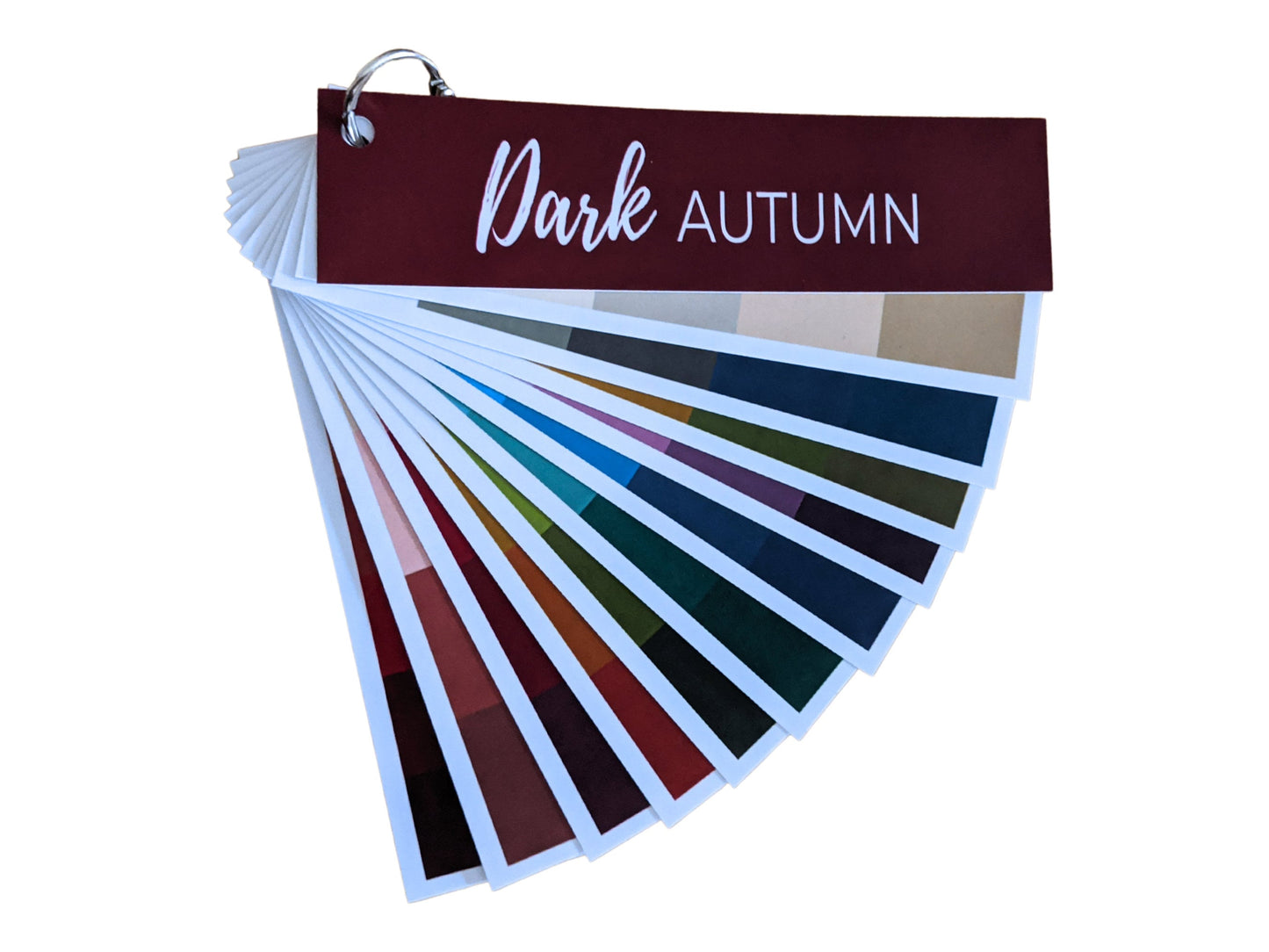 Dark Autumn color palette fan