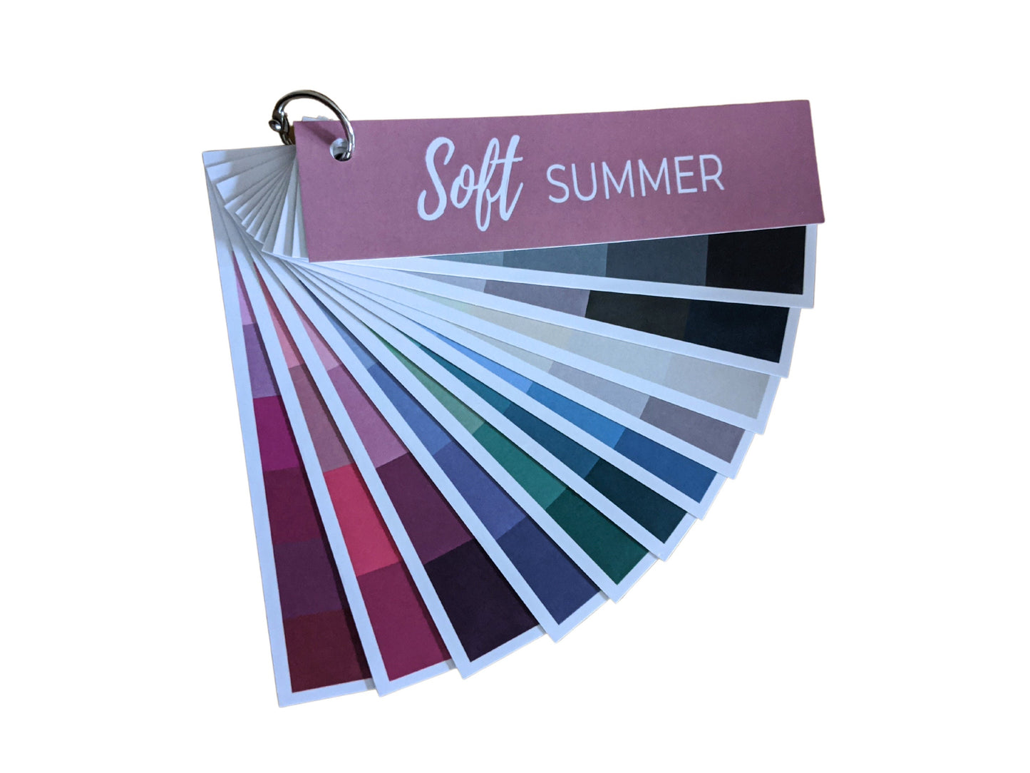 Soft Summer color palette fan